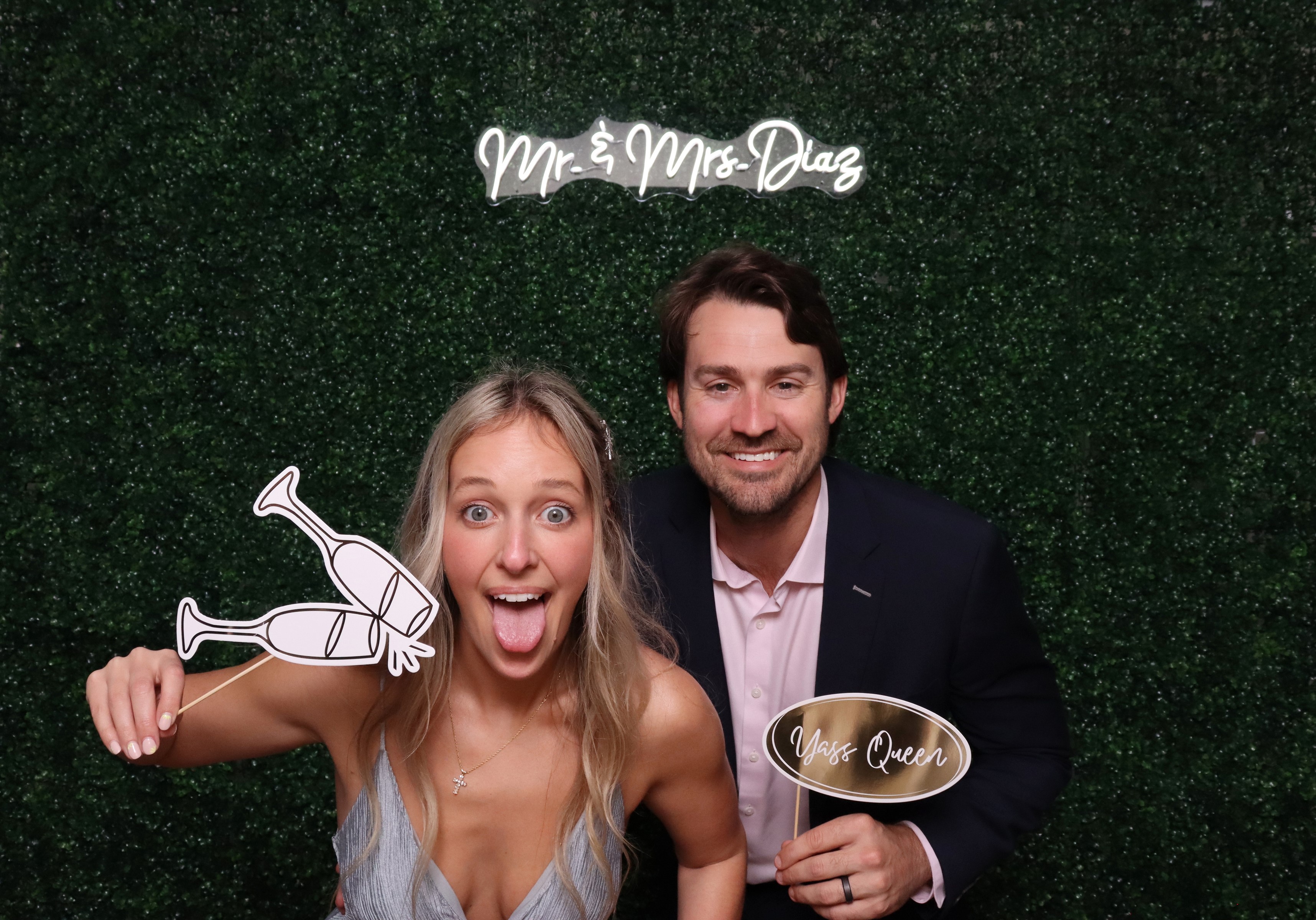 People enjoying photo booth